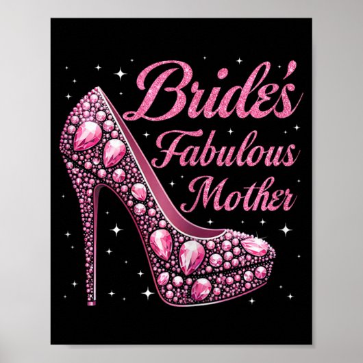 Moeder's Fabulous Bride Happy Wedding Dag Poster (Voorkant)