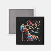 Moeder's Fabulous Bruid Bloemen Happy Wedding Marr Magneet (Voorkant / Achterkant)