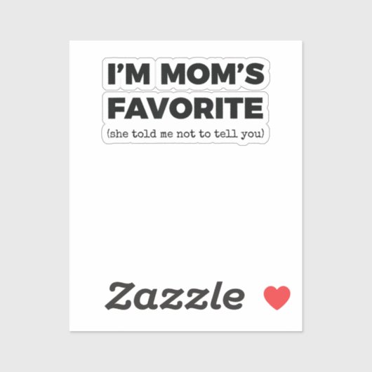 Moeders Favoriete Kind Grappig I_m Mom_s Favoriet Sticker (Vel)