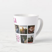 Moeders Fotocollage Script Best Mom Ever  Latte Mok (Rechterhoek)