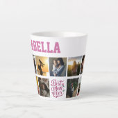 Moeders Fotocollage Script Beste Mam Ooit Latte Mok (Voorkant)