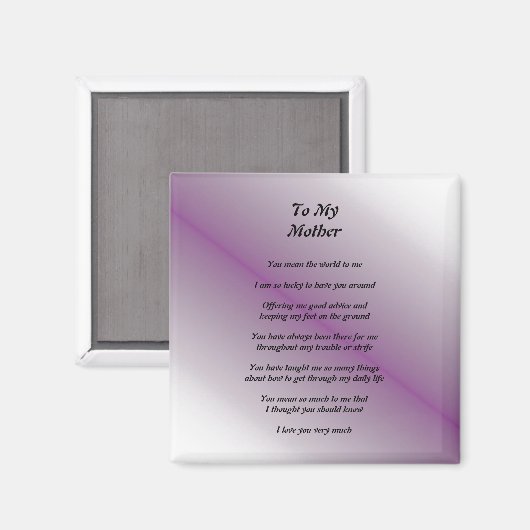 Moeder's gedicht magneet (Voorkant / Achterkant)
