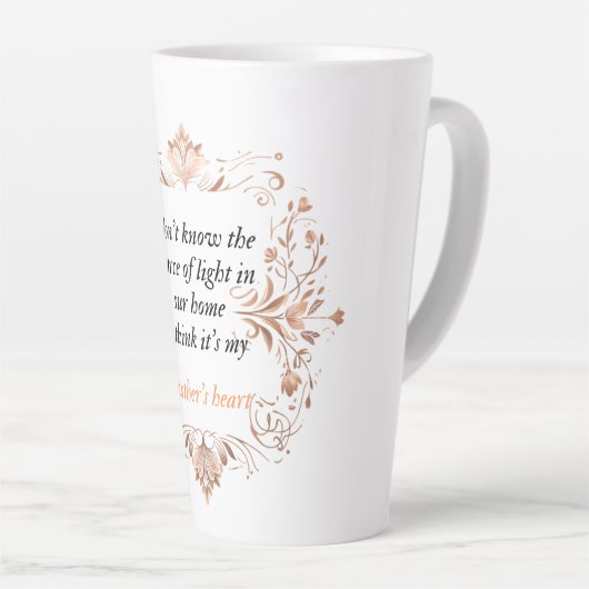 Moeders hart verlicht latte mok (Rechterhoek)