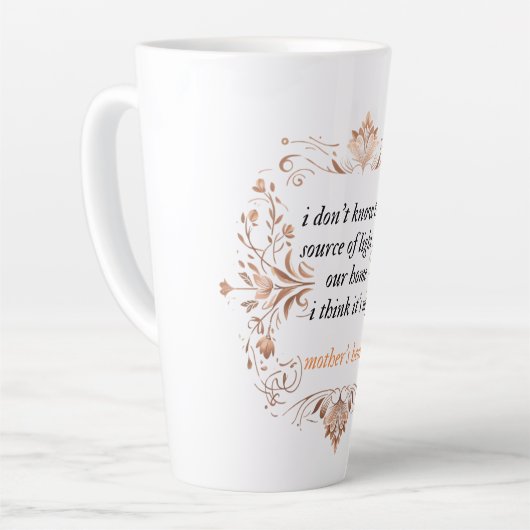 Moeders hart verlicht latte mok (Linkerhoek)