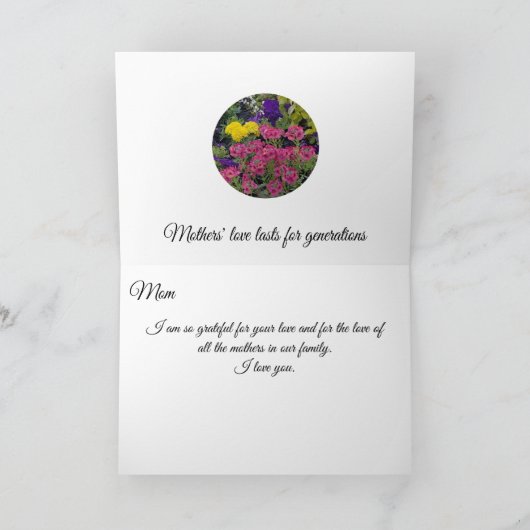 Moeders in Familie Gemengde Bloem Moederdag Feestdagen Kaart (Binnen)