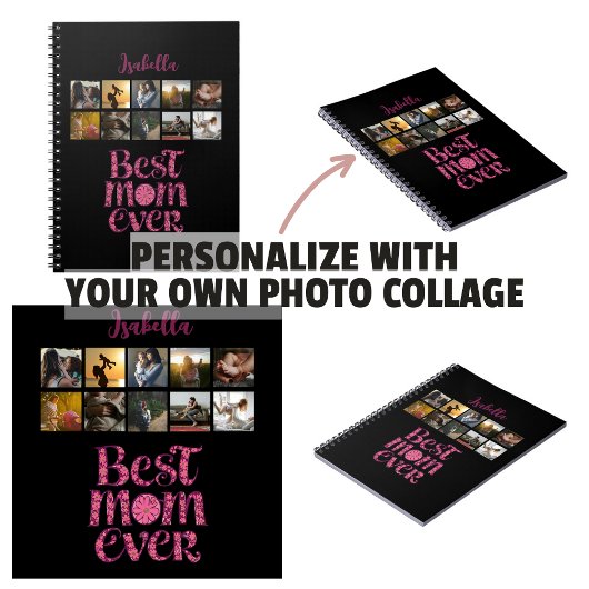 Moeder's Keepsake Photo Collage Trendy Quote Notitieboek