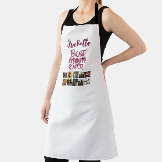 Moeder's Keepsake Photo Collage Trendy Quote Schort (Insitu)