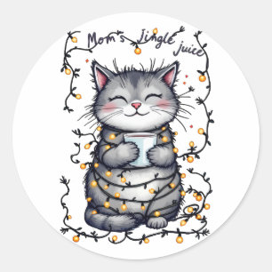 Moeder's Kerst Drink  Ronde Sticker