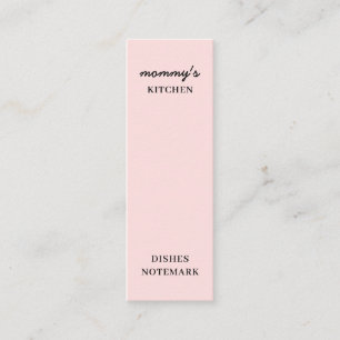 Moeder's Keuken Moderne Roze Mini-Boeklegger Mini Visitekaartje