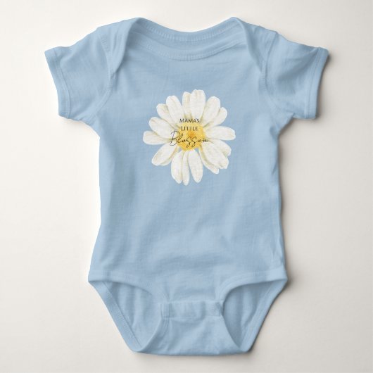 Moeder's Kleine Bloem Mooie Madeliefje Blauwe Romper (Voorkant)