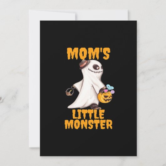 Moeders Kleine Boo Monster Grappige Grafische Feestdagenkaart (Voorkant)
