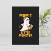 Moeders Kleine Boo Monster Grappige Grafische Feestdagenkaart (Staand voorkant)