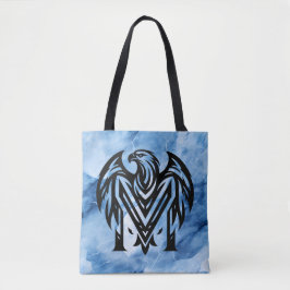 Moeders Koele Adelaar op Blauwe Rook Grote Schoude Tote Bag