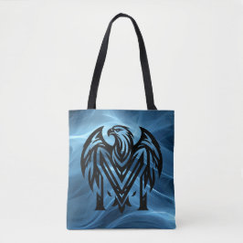 Moeders Koele Arend op Blauwe Rook Grote Schoudert Tote Bag