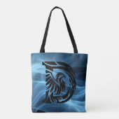 Moeders Kühne Adelaar op Blauwe Rook Grote Schoude Tote Bag (Achterkant)