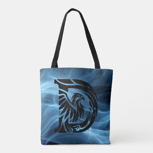 Moeders Kühne Adelaar op Blauwe Rook Grote Schoude Tote Bag (Achterkant)