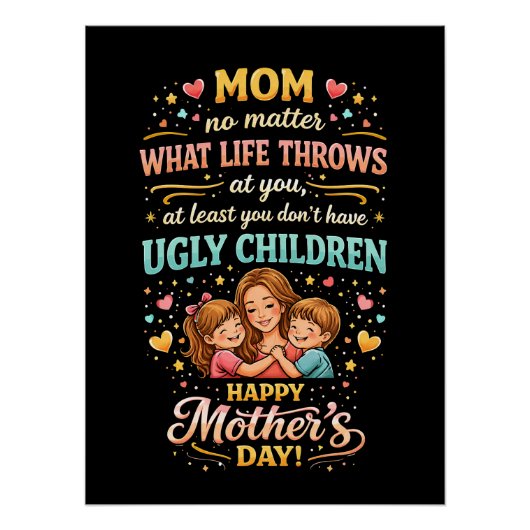 Moeders lachende liefde perfect poster (Voorkant)