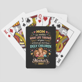 Moeder's lachende liefde pokerkaarten