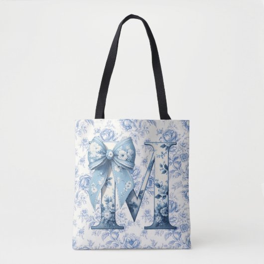 Moeders lichte blauwe chinoiserie grote schouderta tote bag (Voorkant)