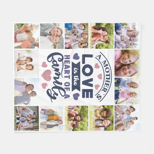 Moeder's Liefde 14 Fotocollage Geheugen Fleece Deken (Voorkant (Horizontaal))