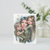 Moeder's Liefde Briefkaart Elf Familie Sprookjesac (Staand voorkant)