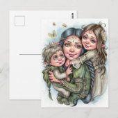 Moeder's Liefde Briefkaart Elf Familie Sprookjesac (Voorkant / Achterkant)