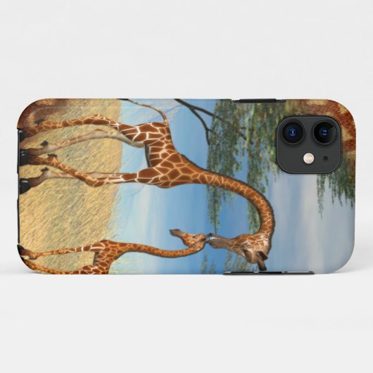 Moeder's liefde Giraffe Case-Mate iPhone Case (Achterkant (horizontaal))