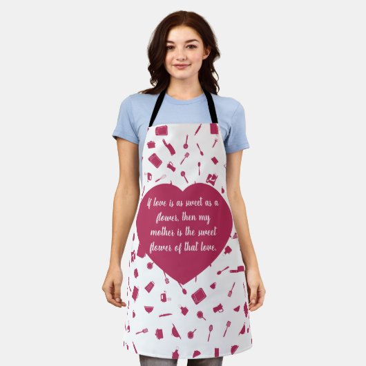 Moeders liefde keuken, schort (Gedragen)
