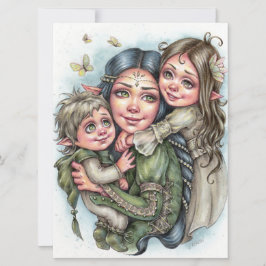 Moeder's Liefde Kunst Kaart Fantasy Elf Familie