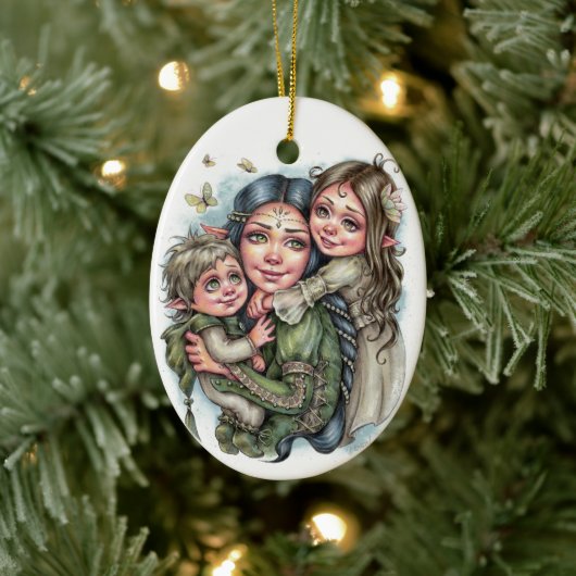 Moeder's Liefde Ornament Elven Familie Joy Sprookj (Boom)