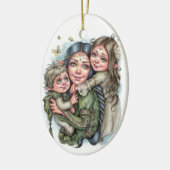 Moeder's Liefde Ornament Elven Familie Joy Sprookj (Links)