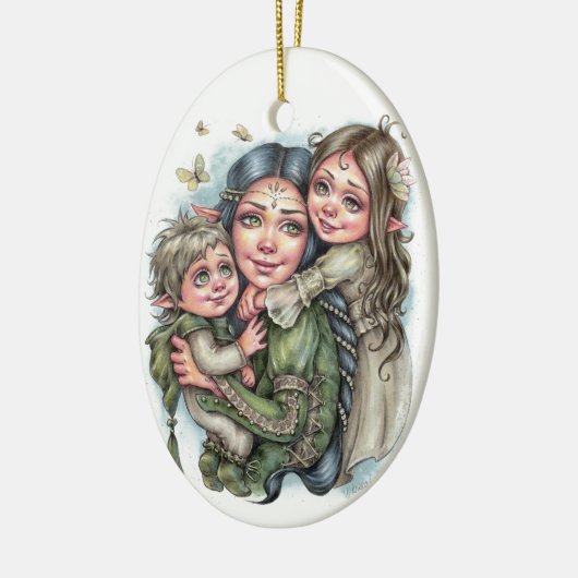Moeder's Liefde Ornament Elven Familie Joy Sprookj (Links)