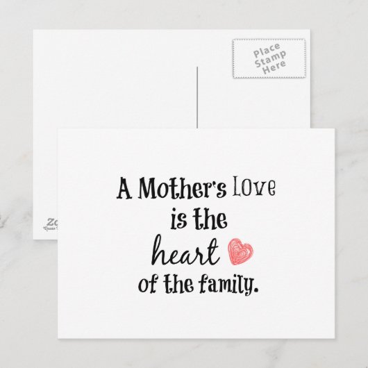 Moeders liefdescitaat briefkaart (Voorkant / Achterkant)