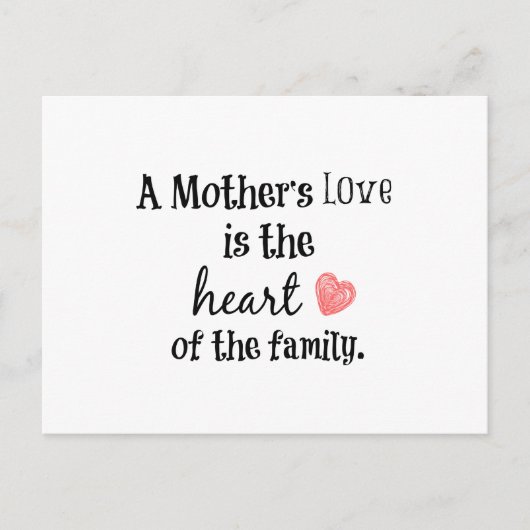 Moeders liefdescitaat briefkaart (Voorkant)