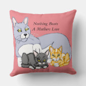 Moeders liefdeskat en Kittens Kussen (Achterkant)