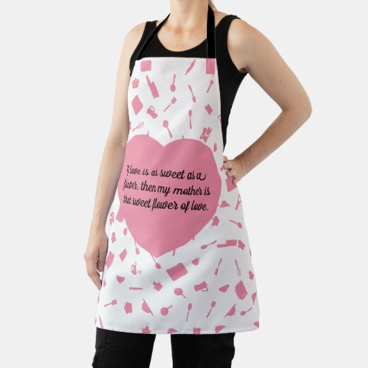 Moeders liefdeskeuken. Ik hou van je, mam Schort (Insitu)