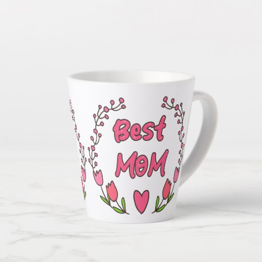 Moeder's Love Blossom - Beste Mam Ooit Latte Mok (Rechterhoek)