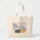 Moeders Love Cat en Kittens Jumbo Canvas tas (Voorkant)