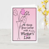 Moeders Love Flowers Kaart (Gele Bloem)