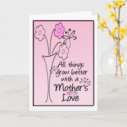 Moeders Love Flowers Kaart (Gele Bloem)