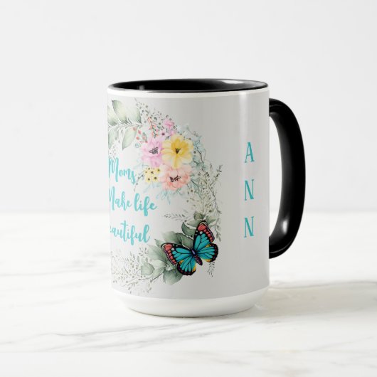 Moeders maken het leven mooi op maat mok (Voorkant rechts)