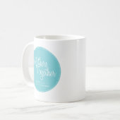 Moeders met blauwe Logo koffie Mok (Voorkant links)