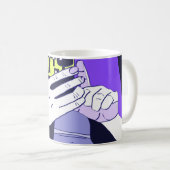 Moeder's Mobile Hands Violet Avocado White Koffiemok (Voorkant rechts)