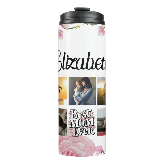 Moeders moderne familie foto collage thermosbeker (Voorkant)