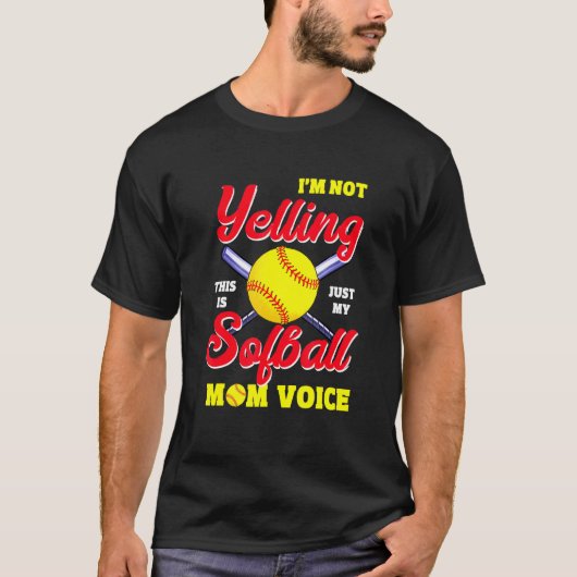 Moeders Moeders Softball Voices Schreeuwen Kleding T-shirt (Voorkant)