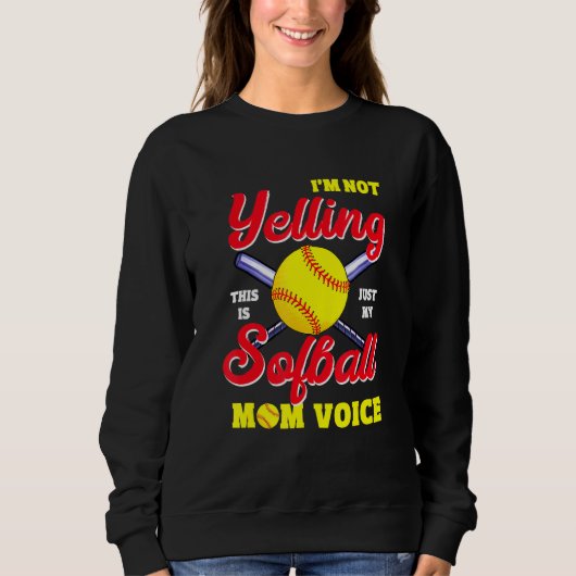 Moeders Moeders Softball Voices Schreeuwen Kleding Trui (Voorkant)