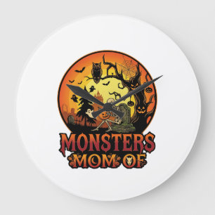 Moeders Monsters Halloween Skelet Pompoen Uil Grie Grote Klok