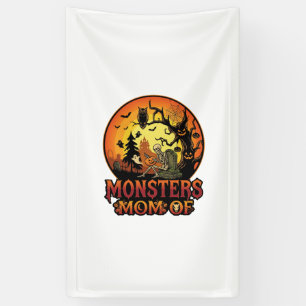 Moeders Monsters Halloween Skelet Pompoen Uil Grie Spandoek