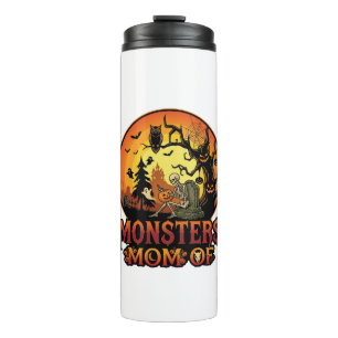 Moeders Monsters Halloween Skelet Pompoen Uil Grie Thermosbeker