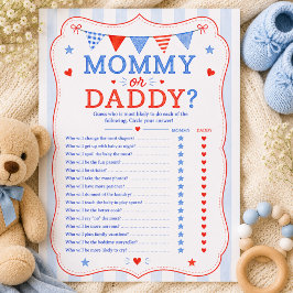Moeders of vaders baby shower spel kaart